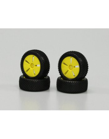 IHTH01Y Tire with Yellow Wheel (Mini Inferno) IHTH01Y  - KYOSHO RC